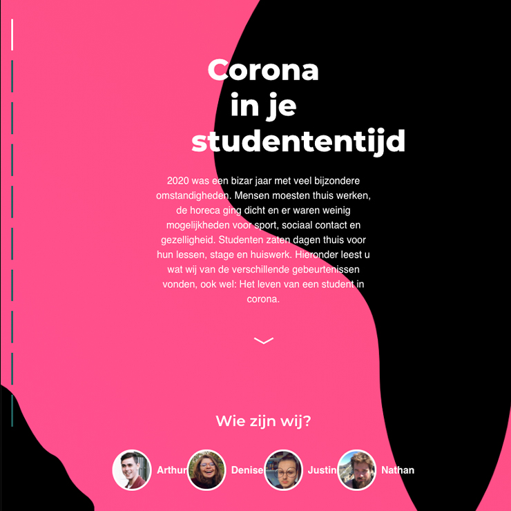 Corona in your study web app screenshot
