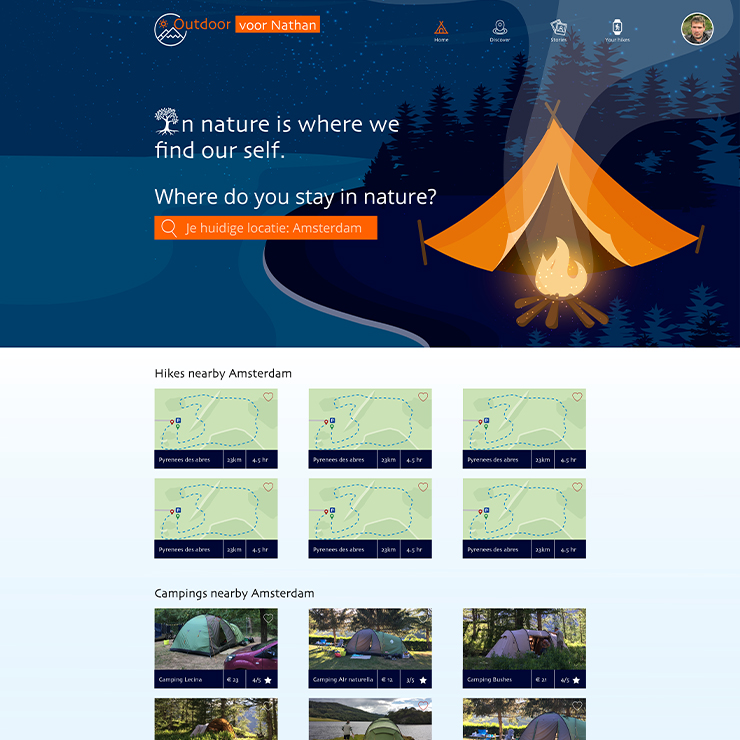 Outdoor for you screenshot frontpage