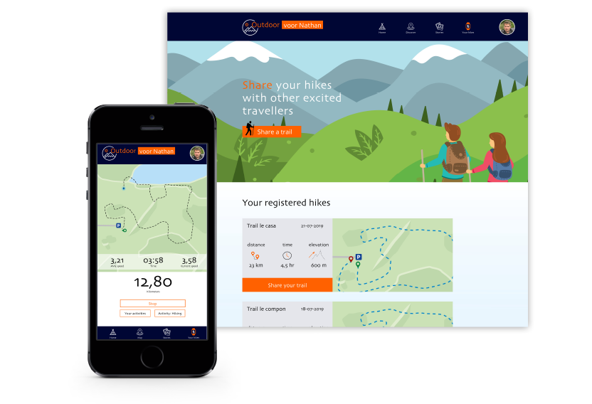 Track your route in the outdoor app