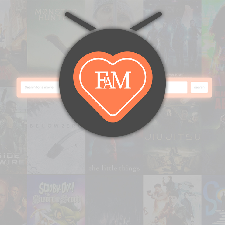 Movie web app screenshot with Find A Movie logo on top